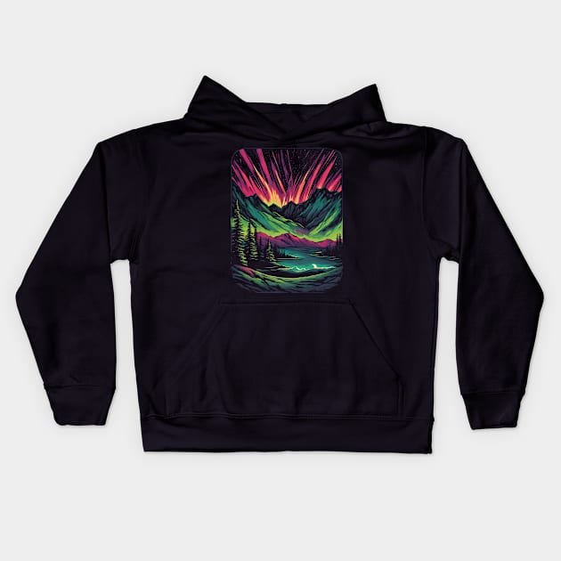 Polar Lights Kids Hoodie by Ravenglow